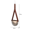 Modern amber & matte gray handmade glass pendant lamp bedroom light