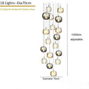 Modern amber & smoky grey crystal staircase chandelier dining room