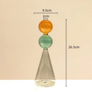 Modern amber & teal double glazing stained glass vase living room decor