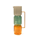 Modern amber & teal double glazing stained glass vase living room decor