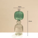 Modern amber & teal double glazing stained glass vase living room decor