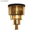 Modern amber tiered crystal wall mounted lamp living room fixture
