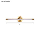 Modern antique brass integrated led wall light bathroom vanity