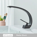 Modern arched brushed gold basin faucet bathroom mixer