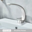 Modern arched brushed gold basin faucet bathroom mixer