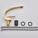 Modern arched brushed gold basin faucet bathroom mixer