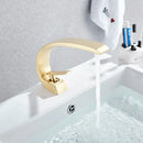 Modern arched brushed gold basin faucet bathroom mixer
