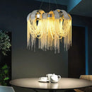 Modern arched gold aluminum chain chandelier living room light
