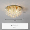 Modern art deco gold crystal steel led ceiling chandelier dining room