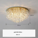 Modern art deco gold crystal steel led ceiling chandelier dining room