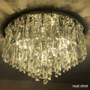 Modern art deco gold crystal steel led ceiling chandelier dining room