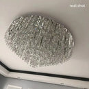 Modern art deco gold crystal steel led ceiling chandelier dining room
