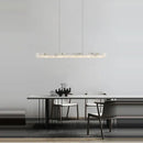 Modern art deco marble steel chandelier black & gold dining room