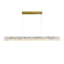 Modern art deco marble steel chandelier black & gold dining room
