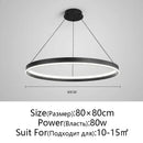 Modern artistic black chandelier living room led pendant light