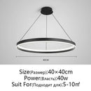 Modern artistic black chandelier living room led pendant light