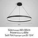 Modern artistic black chandelier living room led pendant light