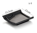 Modern asymmetrical black melamine plastic dipping sauce bowls dining