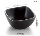Modern asymmetrical black melamine plastic dipping sauce bowls dining