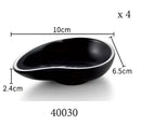 Modern asymmetrical black melamine plastic dipping sauce bowls dining