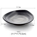 Modern asymmetrical black melamine plastic dipping sauce bowls dining