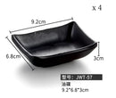 Modern asymmetrical black melamine plastic dipping sauce bowls dining