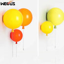 Modern balloon wall light yellow orange red bedroom sconce