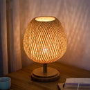 Modern bamboo weave table lamp bedroom woven light
