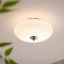 Modern bauhaus cream white glass ceiling lamp bedroom brass light