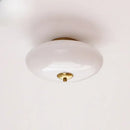 Modern bauhaus cream white glass ceiling lamp bedroom brass light