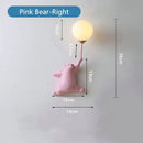 Modern bear moon wall lamp for kids bedroom kids decor