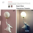 Modern bear moon wall lamp for kids bedroom kids decor