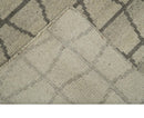 Modern Beige and Brown Geometric 5x7 Blended Wool Flatwoven Area Rug