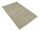Modern Beige and Brown Geometric 5x7 Blended Wool Flatwoven Area Rug
