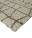 Modern Beige and Brown Geometric 5x7 Blended Wool Flatwoven Area Rug