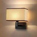 Modern beige and brown hotel fabric wall lamp bedroom light