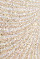 Modern Beige Blossom Hand Tufted 5x5 Wool Rug