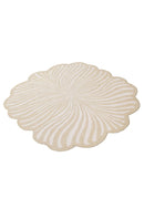 Modern Beige Blossom Hand Tufted 5x5 Wool Rug