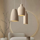 Modern beige cement led chandelier bedroom pendant light