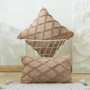 Modern beige diamond solid embroidery cushion cover living room