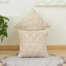 Modern beige diamond solid embroidery cushion cover living room