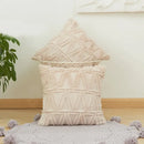 Modern beige diamond solid embroidery cushion cover living room