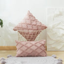 Modern beige diamond solid embroidery cushion cover living room