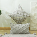 Modern beige diamond solid embroidery cushion cover living room