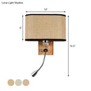 Modern beige fabric bedside reading lamp bedroom 5 inch fixture