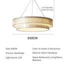 Modern beige fabric contemporary led round pendant light dining room