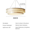 Modern beige fabric contemporary led round pendant light dining room