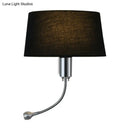 Modern beige fabric flush wall sconce bedroom reading light