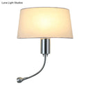 Modern beige fabric flush wall sconce bedroom reading light
