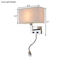 Modern beige fabric led wall sconce with spotlight for bedroom